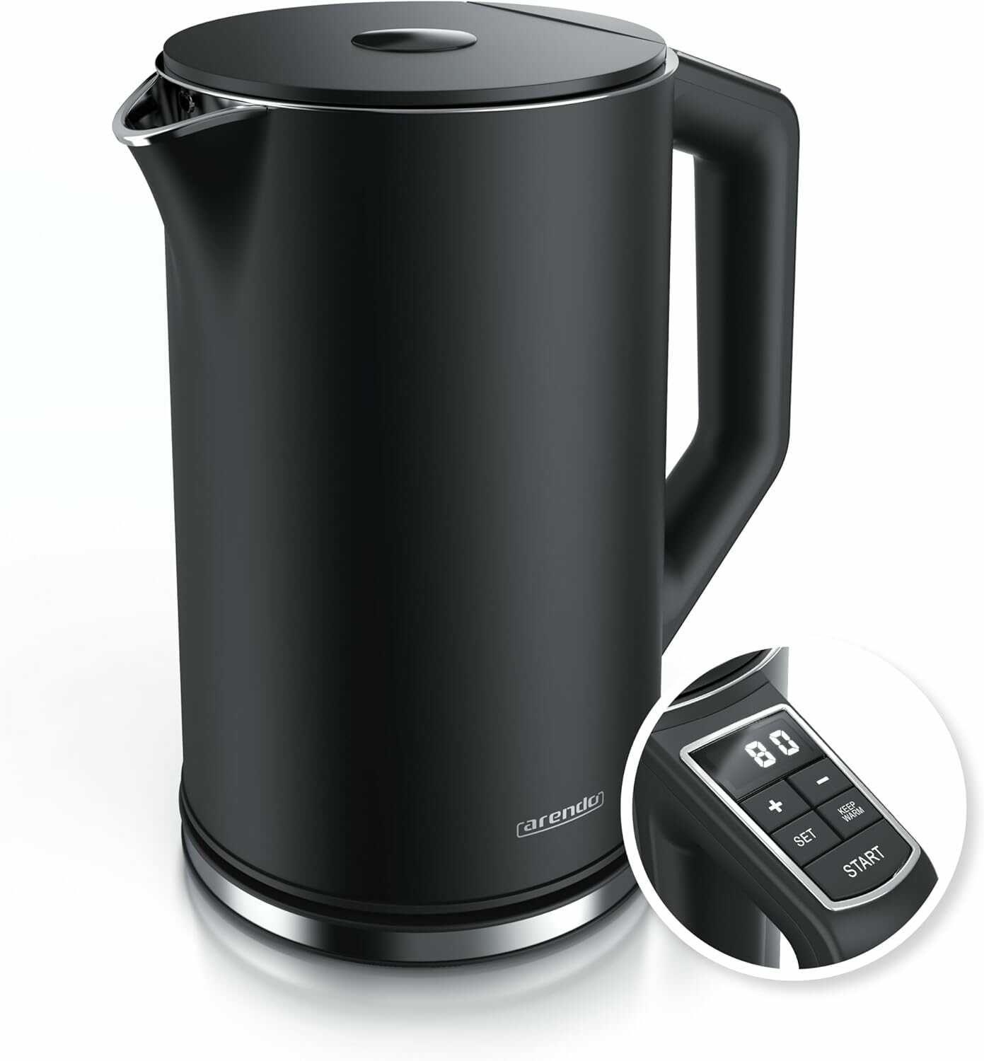 Arendo   Edelstahl Wasserkocher mit Temperatureinstellung 40 100°C 33,74€ statt  51,90€