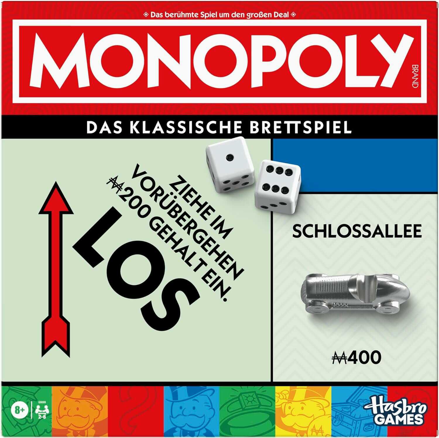 Monopoly Basisspiel mit Aufbewahrungsfach und größeren Spielfiguren   Deutsche Fassung für 18,99€ PVG 26,09€