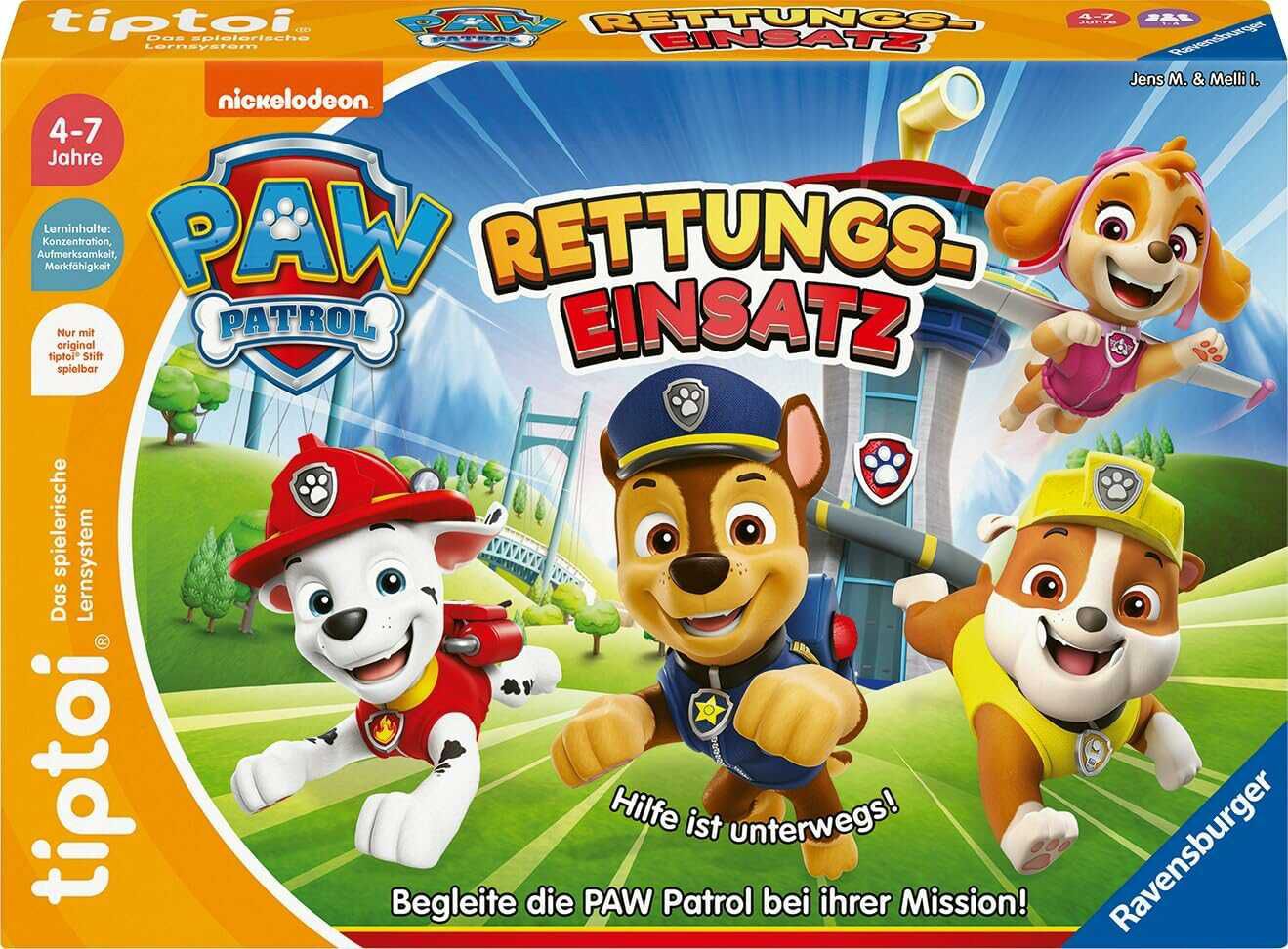 Ravensburger tiptoi Spiel 00202   PAW Patrol Rettungseinsatz 12,80€ statt  17,75€