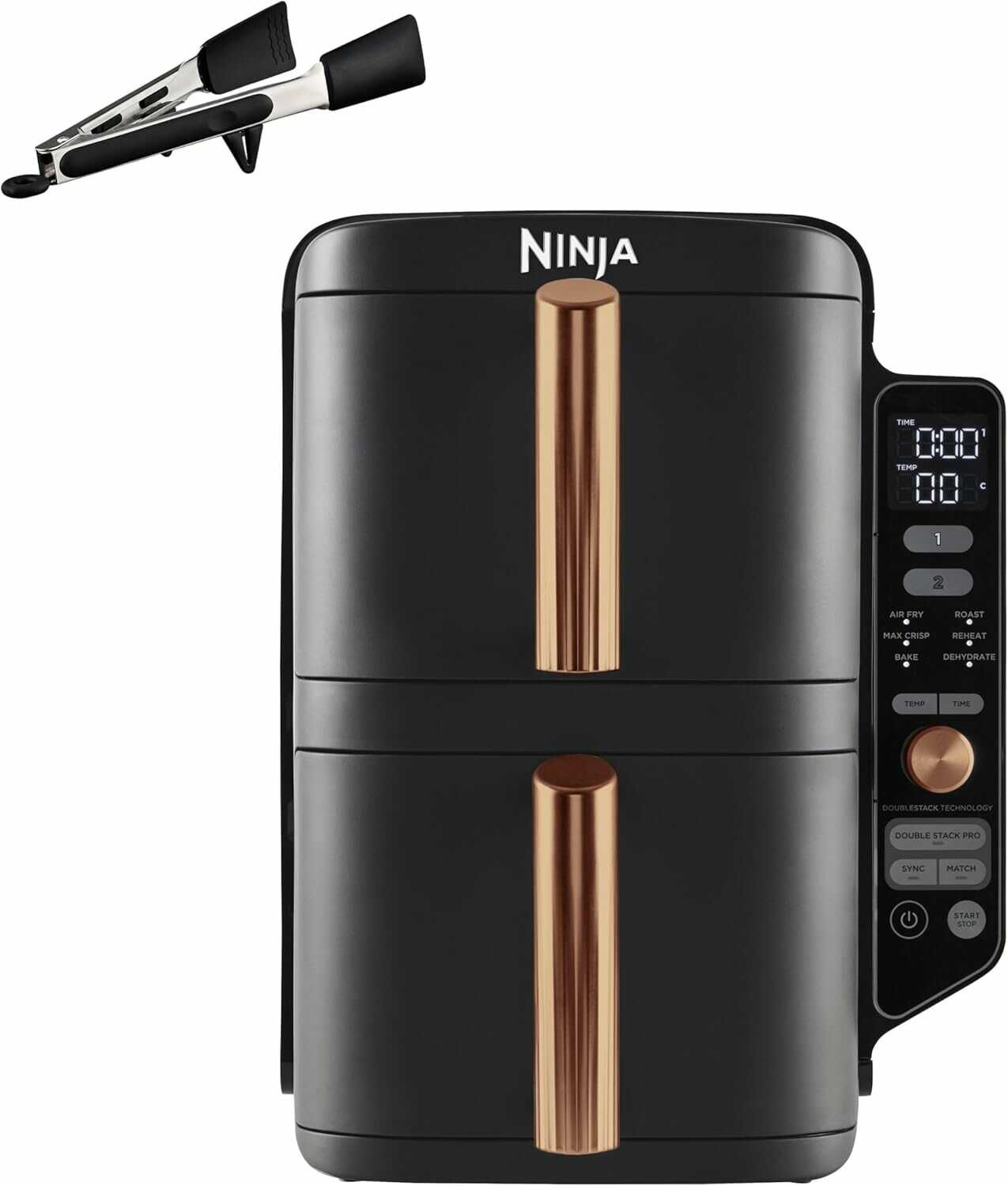 Ninja Double Stack XL Heißluftfritteuse, 2 vertikale Schubladen, 4 Kochstufen, 2 Einschübe für 174,99€ PVG 219,00€ 
