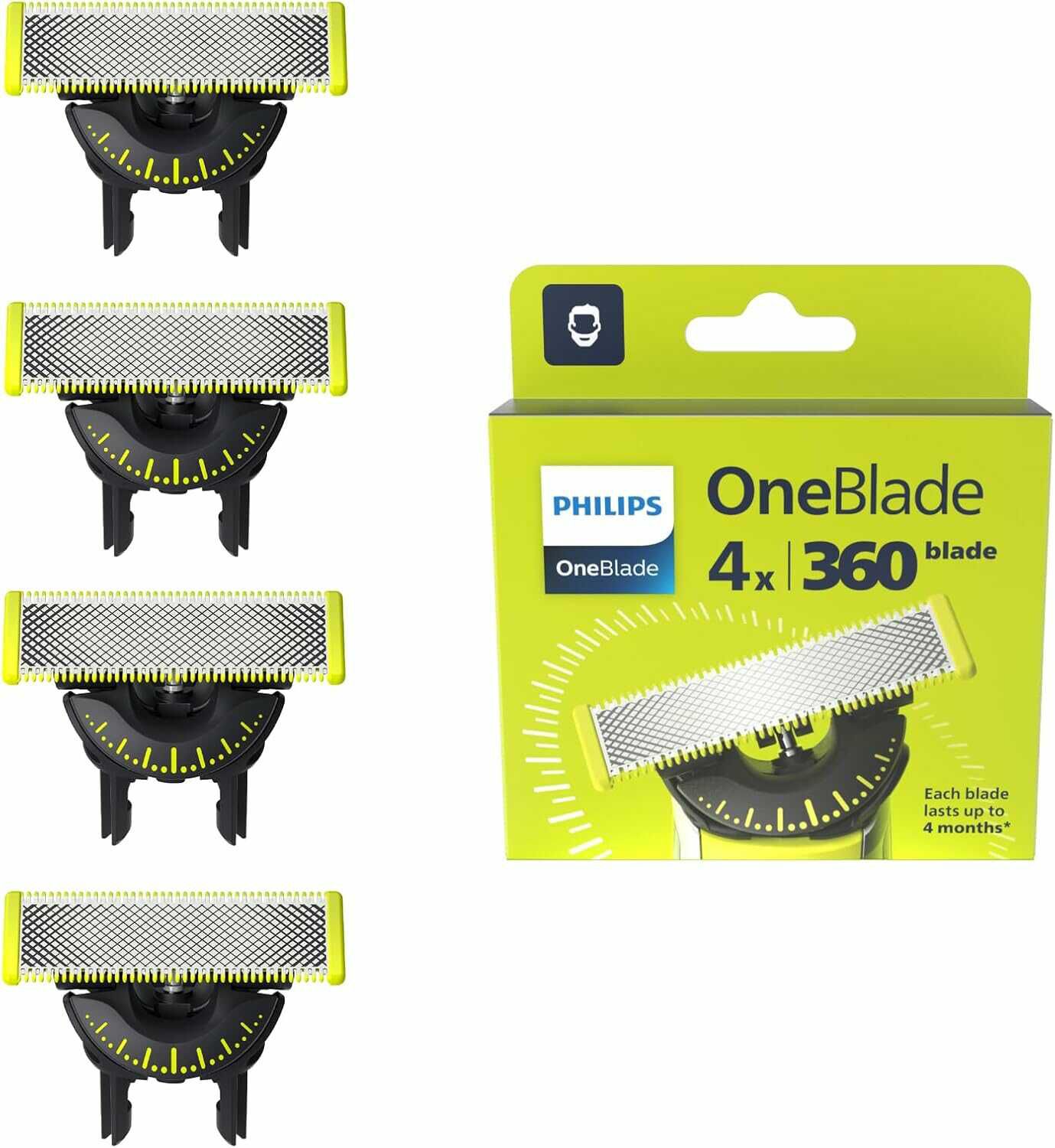 4× Philips OneBlade 360 Ersatzklingen   28,40€ statt 35€