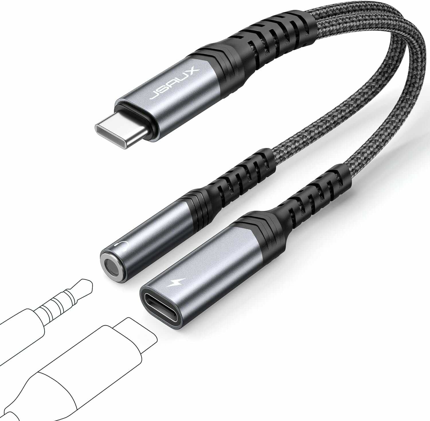 JSAUX USB C Adapter auf USB C + Klinke für 8,28€ statt 12,74€
