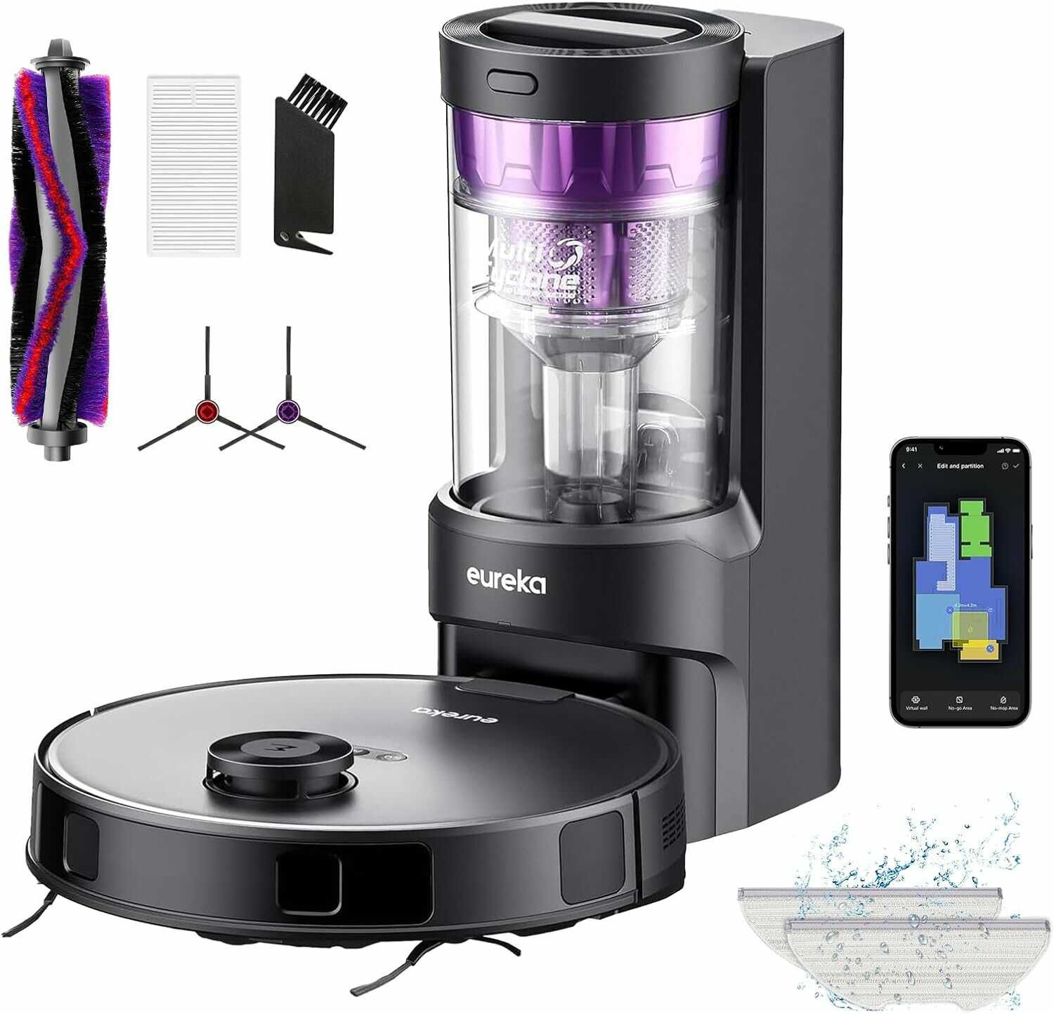 EUREKA E10s DE Saug- & Wischroboter + beutelloser Multi-Zyklon-Absaugstation 169,99€ statt 329,99€ EUREKA E10s DE Saug  & Wischroboter + beutelloser Multi Zyklon Absaugstation 169,99€ statt 329,99€