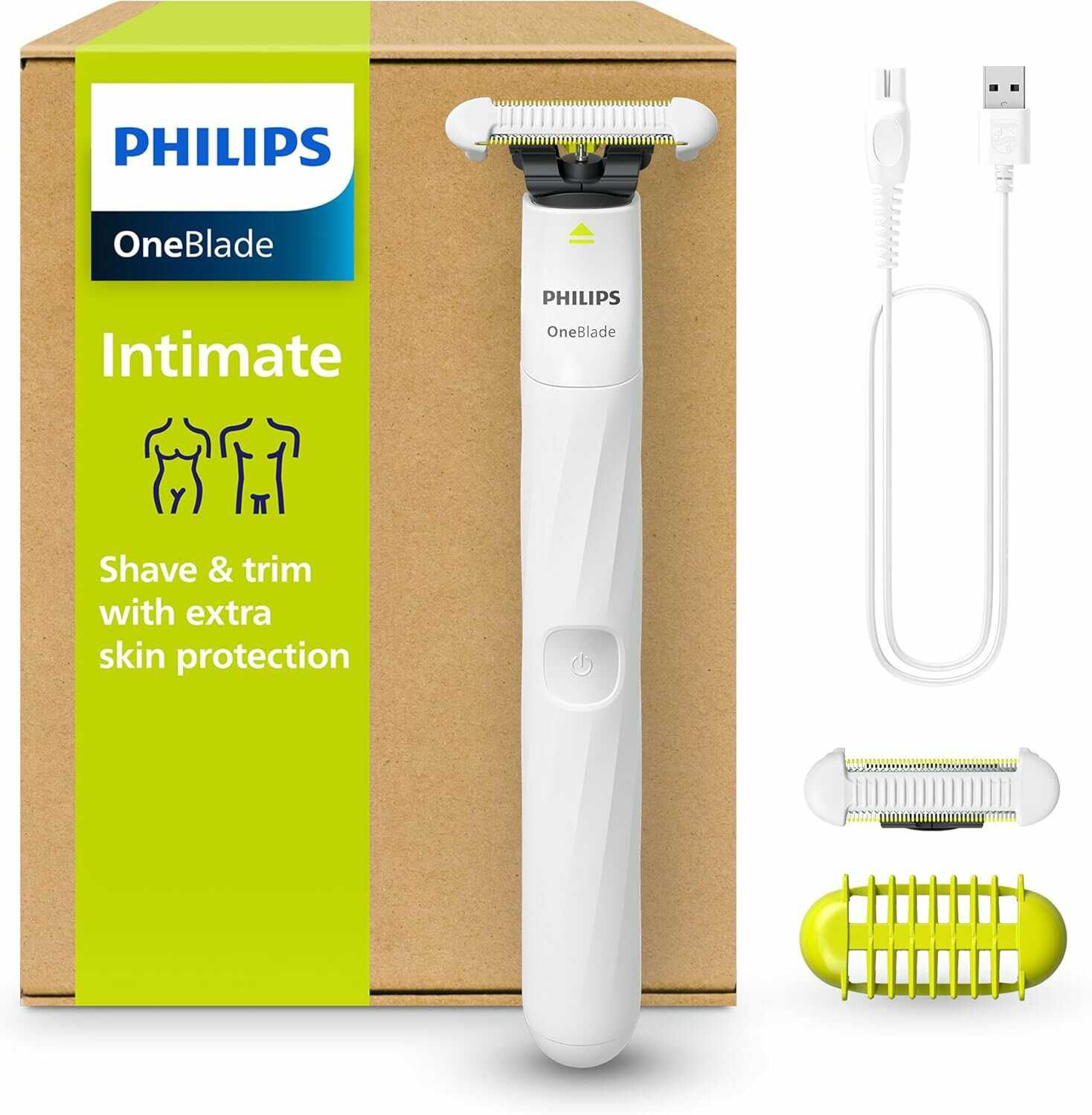 Philips OneBlade Intimate   Elektrischer Intimrasierer und Intimtrimmer für Männer und Frauen für 36,99€ PVG 44,99€