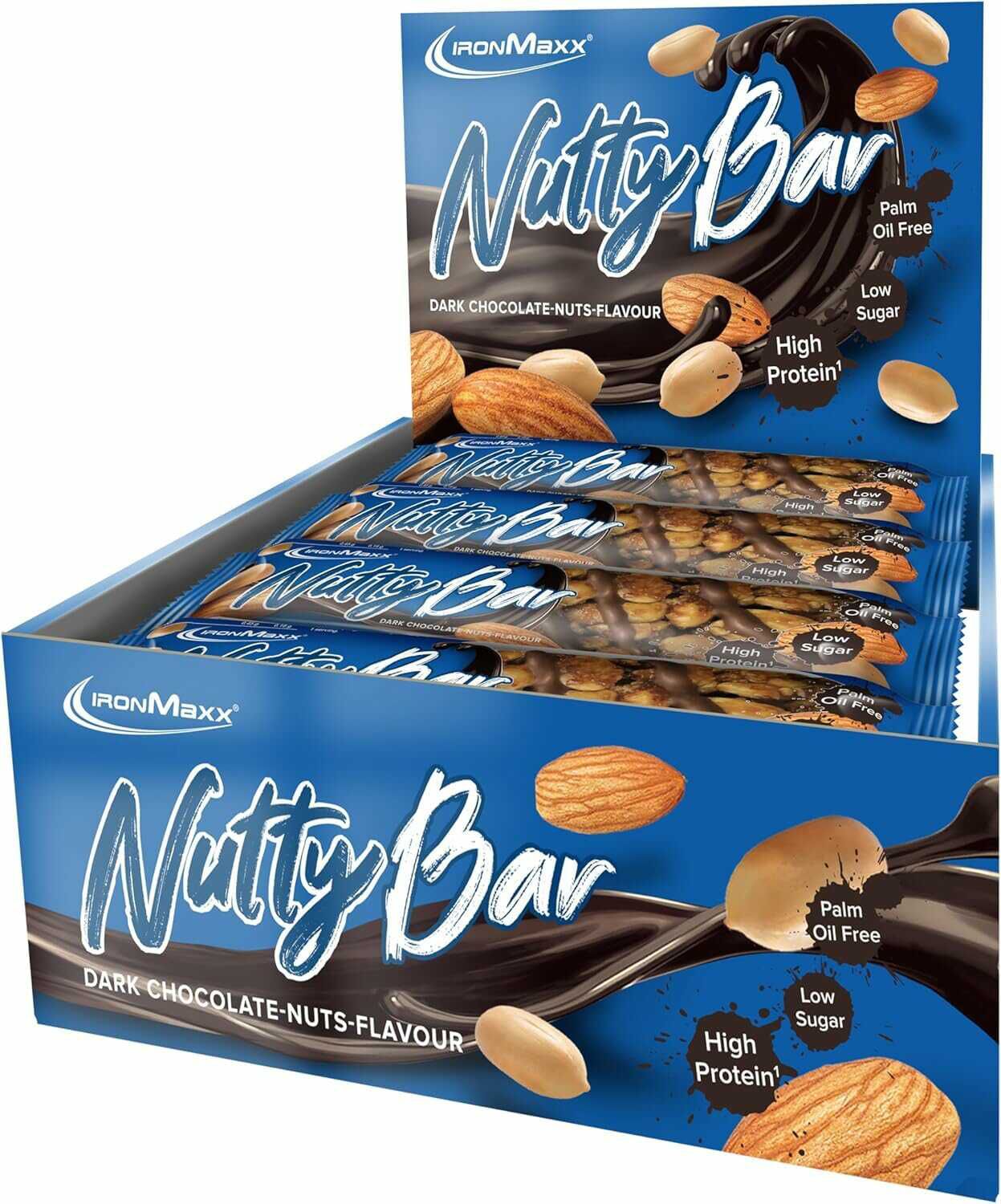 IronMaxx Nutty Bar – Dark Chocolate Nuts 12x40g Riegel 9,50€ statt  17,40€
