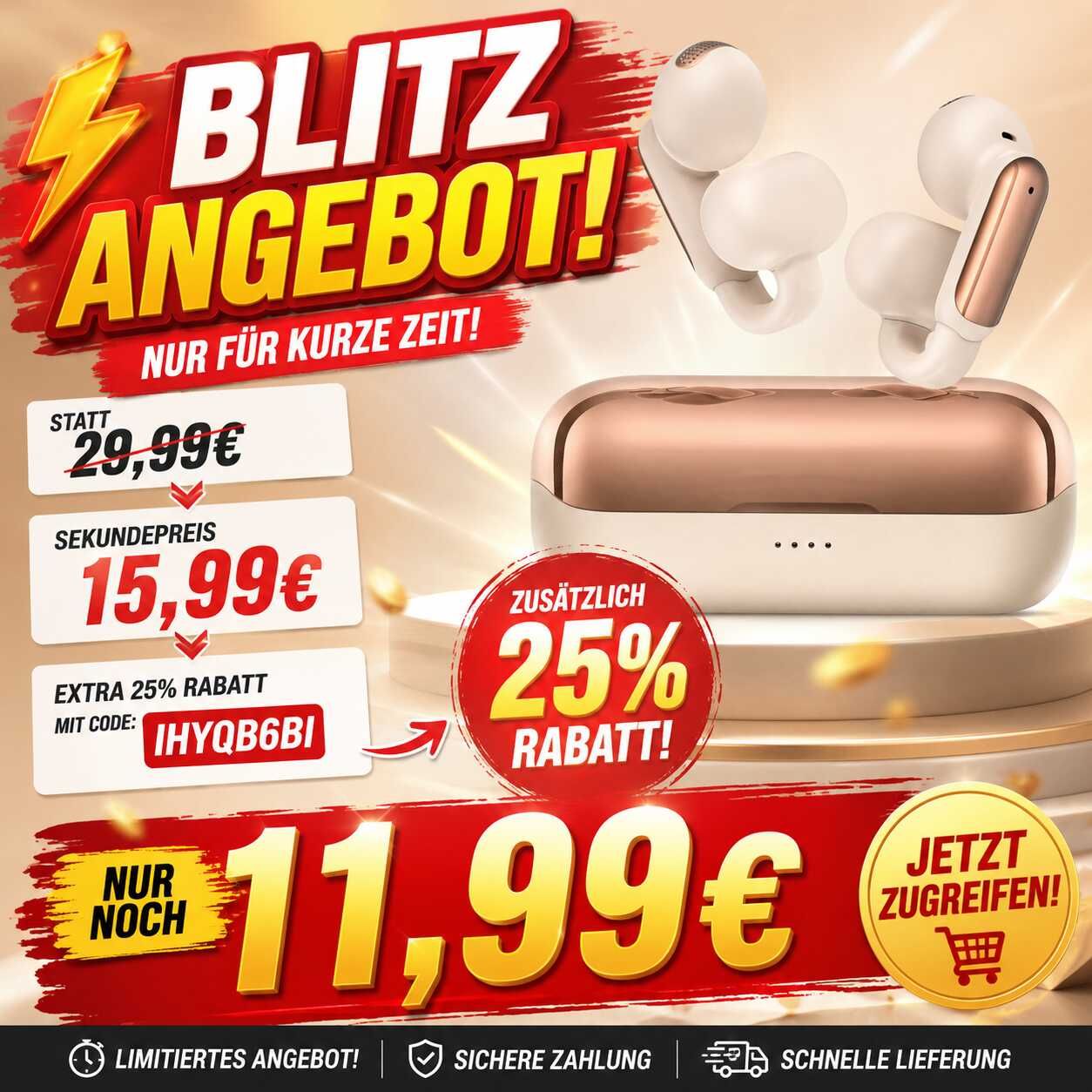11,99€ oraolo Open Ear Kopfhörer