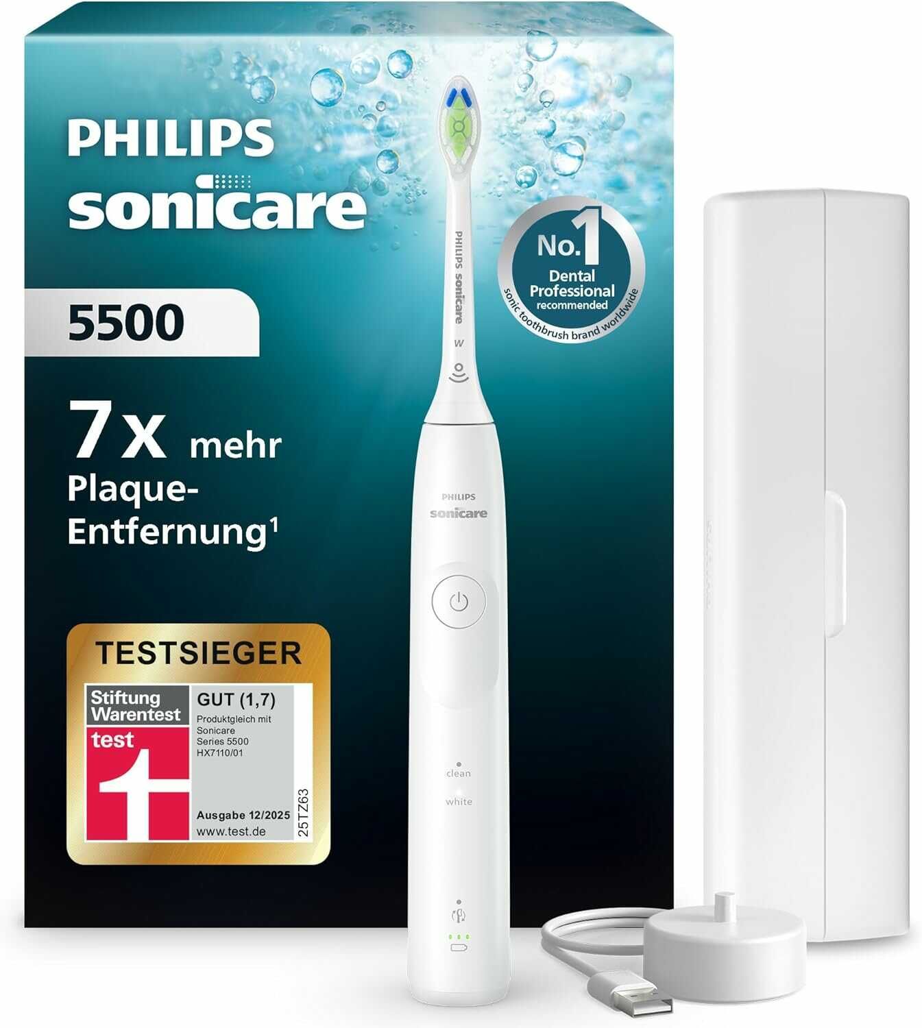 Philips Sonicare 5500 Schallzahnbürste weiß mit Etui 69,99€ statt 78,32€ Philips Sonicare 5500 Schallzahnbürste weiß mit Etui 69,99€ statt 78,32€