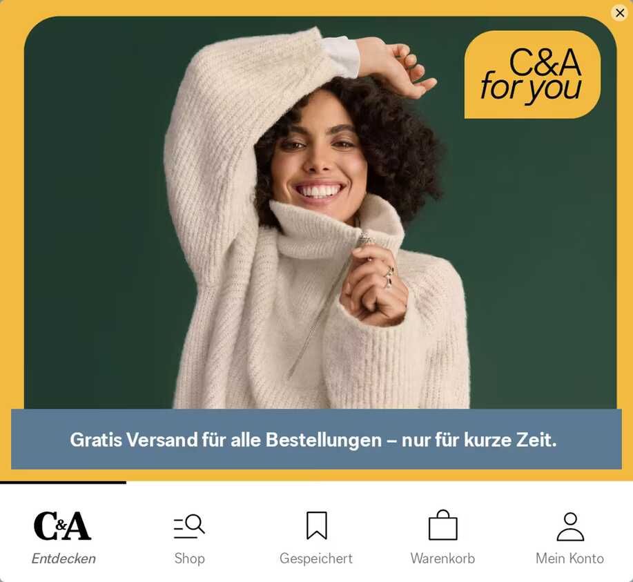 [C&A] Kostenloser Versand für kurze Zeit auf das gesamte Sortiment | App und Onlineshop