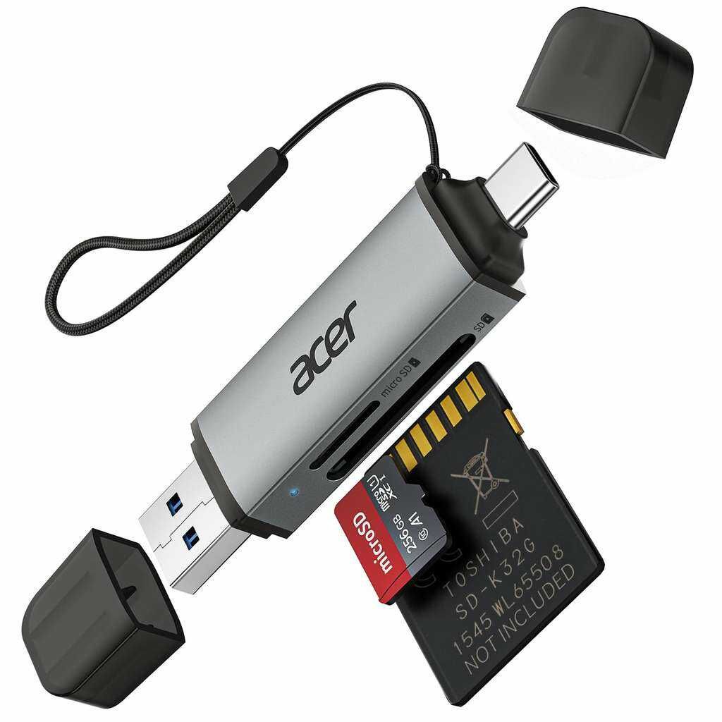 [Amazon Prime] acer SD Kartenleser, Dual USB 3.0 USB C Stecker