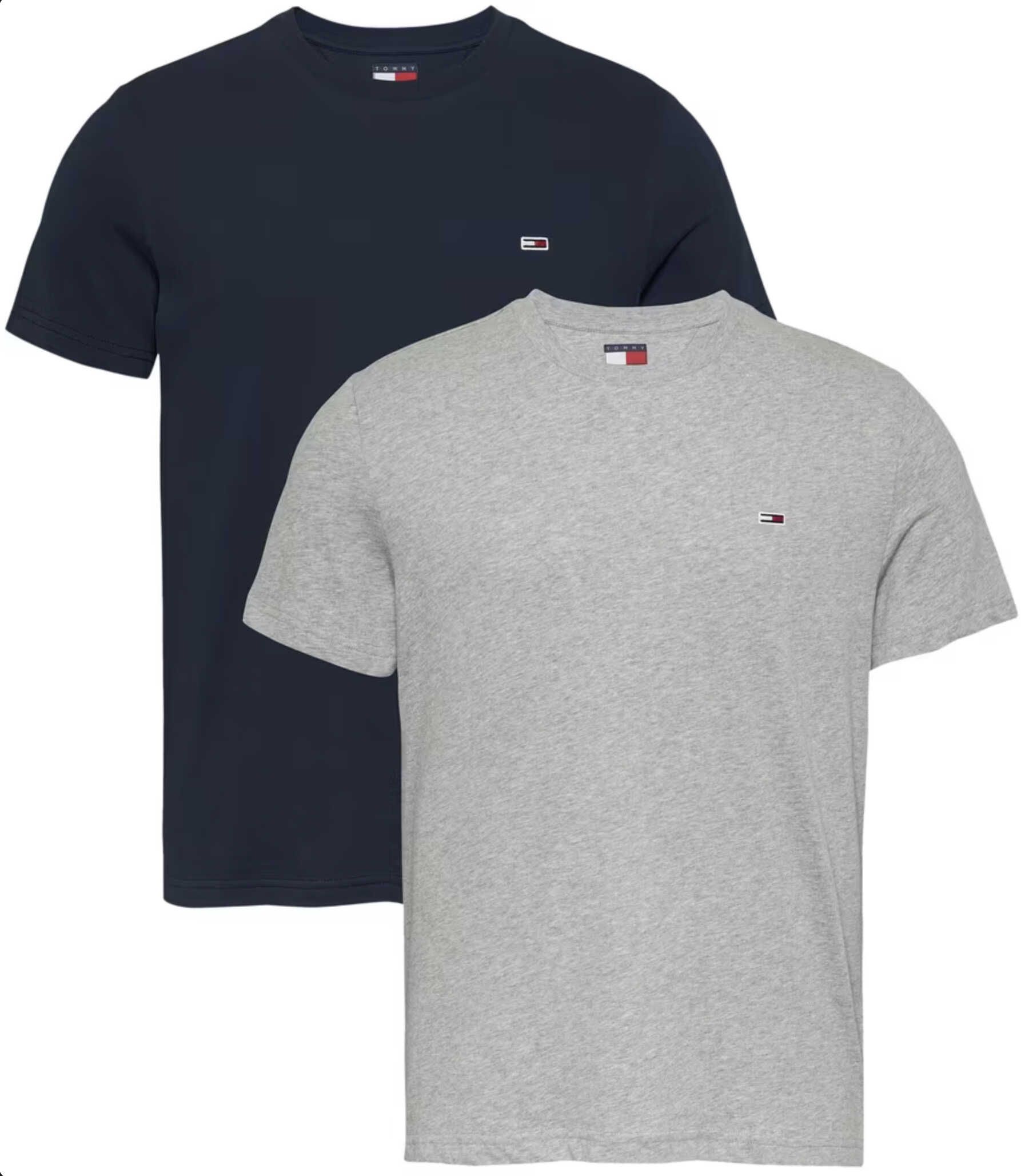 2er Pack Tommy Jeans Herren T Shirt in grau/ dunkelblau oder Ecru/Ecru für 32,99€ statt 40,94€