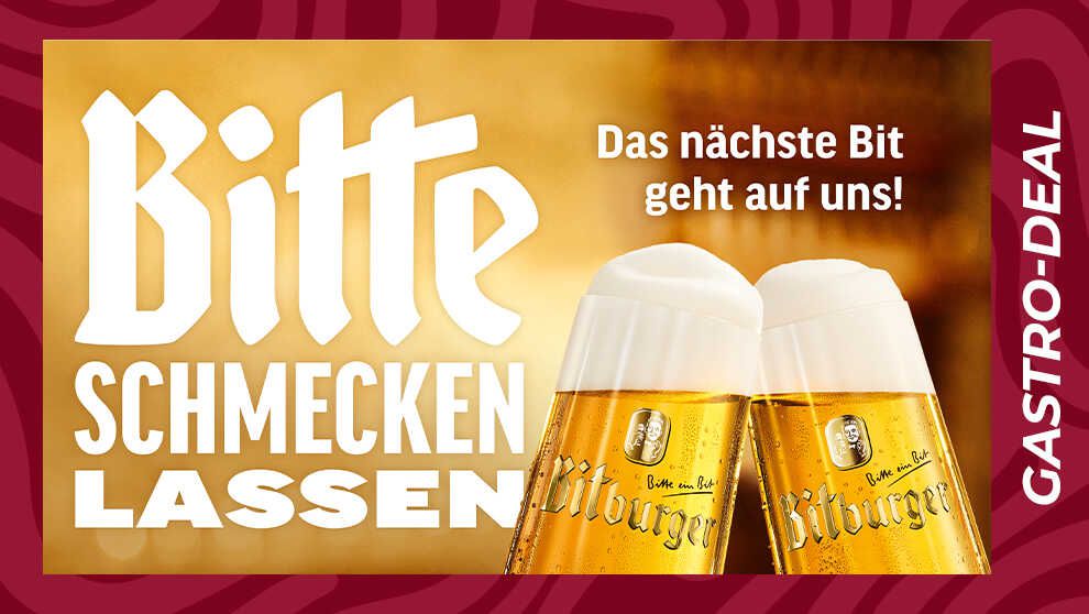 100% Cashback Bitburger verschiedene Sorten (nur in der Gastronomie) 100% Cashback Bitburger verschiedene Sorten (nur in der Gastronomie)