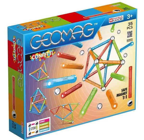 [Prime] GEOMAG Classic Confetti 35 teilig Magnetisches spielzeug für Kinder Geschenk für Jungen und Mädchen