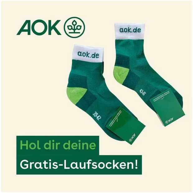 [AOK Bayern] Gratis Laufsocken sichern (01.01. 30.04.2026)