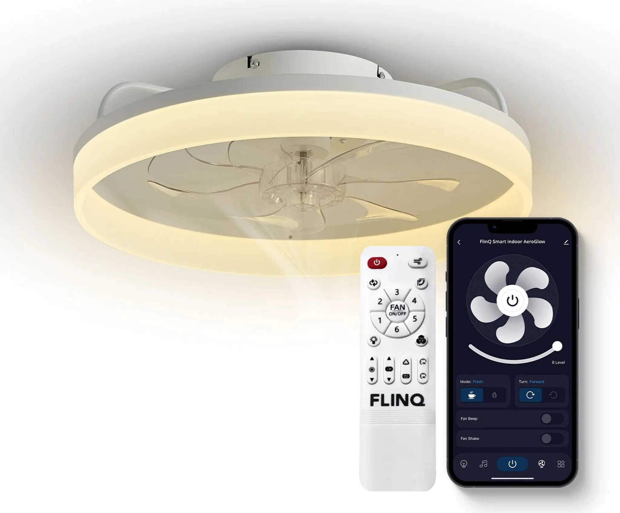 FlinQ AeroGlow Smart Plafondventilator