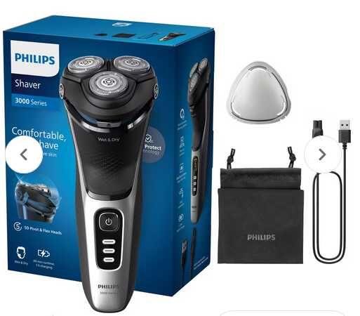 Philips Rasierer Series 3000 (S3241/12) inkl. Reisetasche (SkinProtect, 5D-Scherköpfe, ausklappbarer Bartschneider, IPX7 wasserdicht) Prime Philips Rasierer Series 3000 (S3241/12) inkl. Reisetasche (SkinProtect, 5D Scherköpfe, ausklappbarer Bartschneider, IPX7 wasserdicht) Prime