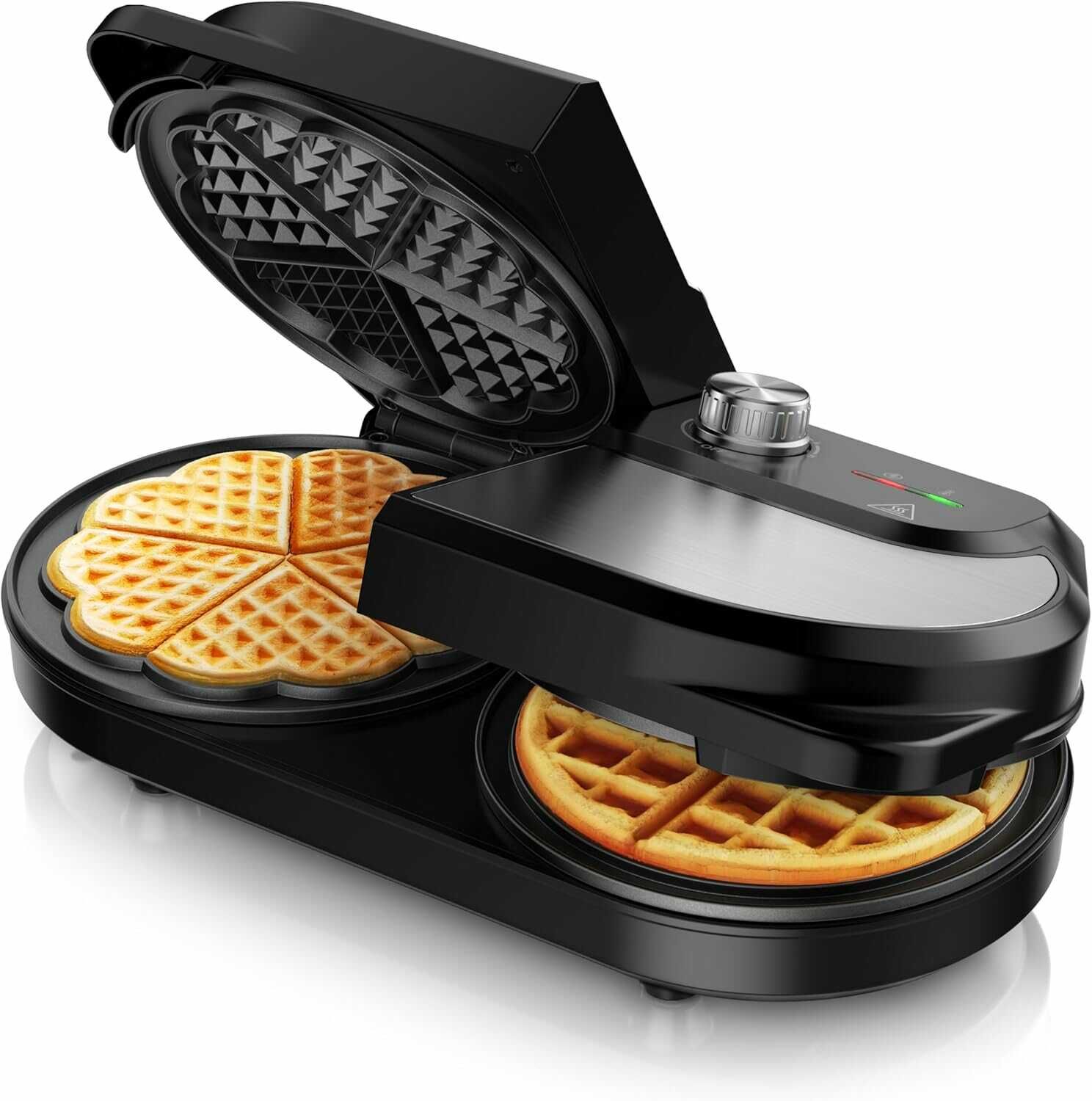 Arendo   Waffeleisen doppelt   Belgische Waffel/Herzform 39,91€ statt 45,99€