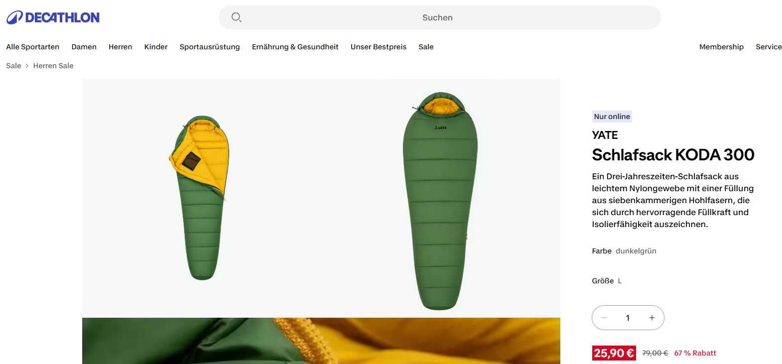 KODA 300 Markenschlafsack mit 67% Rabatt bei Decathlon KODA 300 Markenschlafsack mit 67% Rabatt bei Decathlon