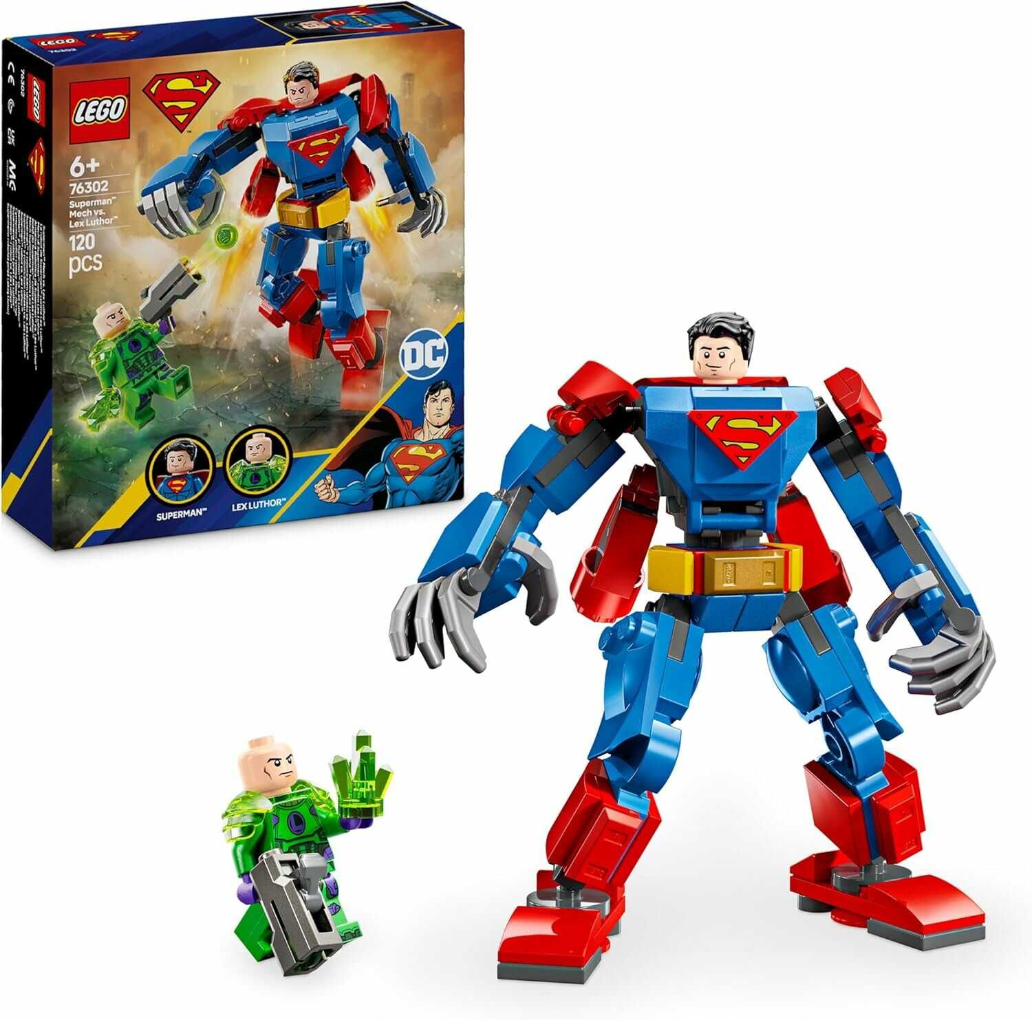 LEGO DC Superman Mech vs. Lex Luthor   Superhelden Spielzeug mit 2 Minifiguren   76302 9,46€ statt 13,49€