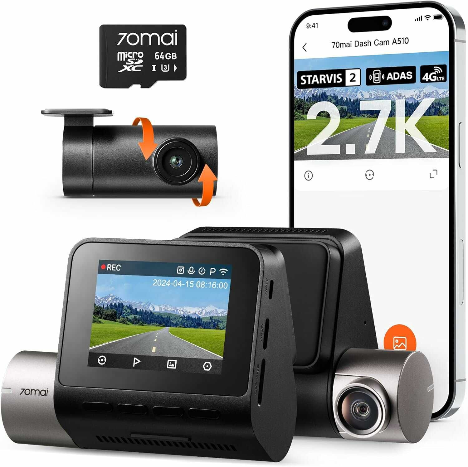 70mai A510 Dashcam (Front+Rearcam) mit 64GB SD Karte 119,99€ statt 139,90€ 70mai A510 Dashcam (Front+Rearcam) mit 64GB SD Karte 119,99€ statt 139,90€