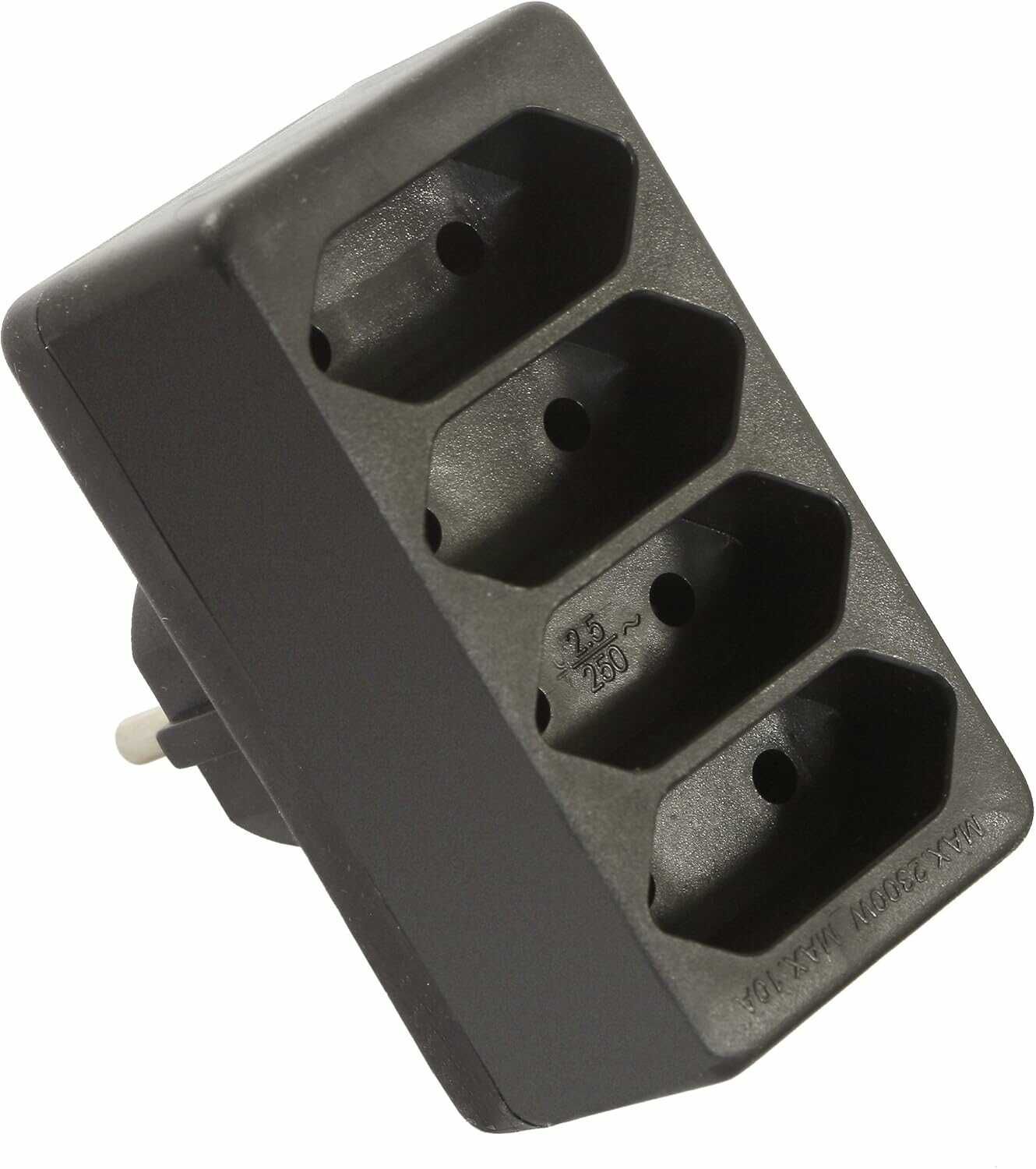 as   Schwabe 4 Fach Eurostecker Schwarz 230V 16A   Schuko /Euroadapter  für 2,09€ PVG 2,59€