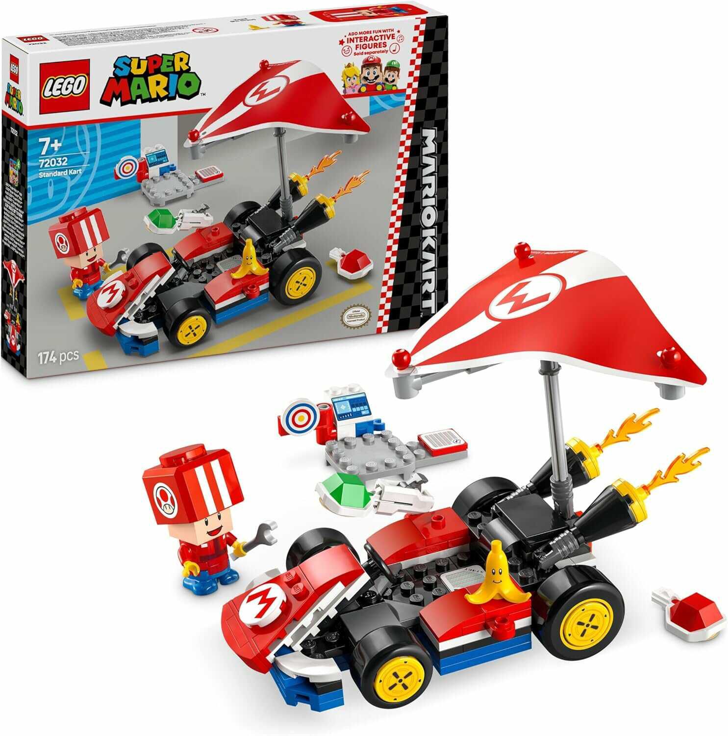 LEGO Super Mario Mario Kart   Standard Kart (72032) mit Toad Figur 12,99€ statt  16,89€