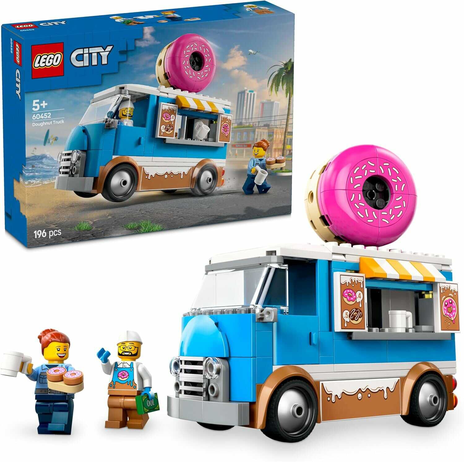 LEGO City Donut Truck   Spielzeug Foodtruck mit 2 Minifiguren Polizist   Bauspielzeug  für 11,19€ PVG 14,68€