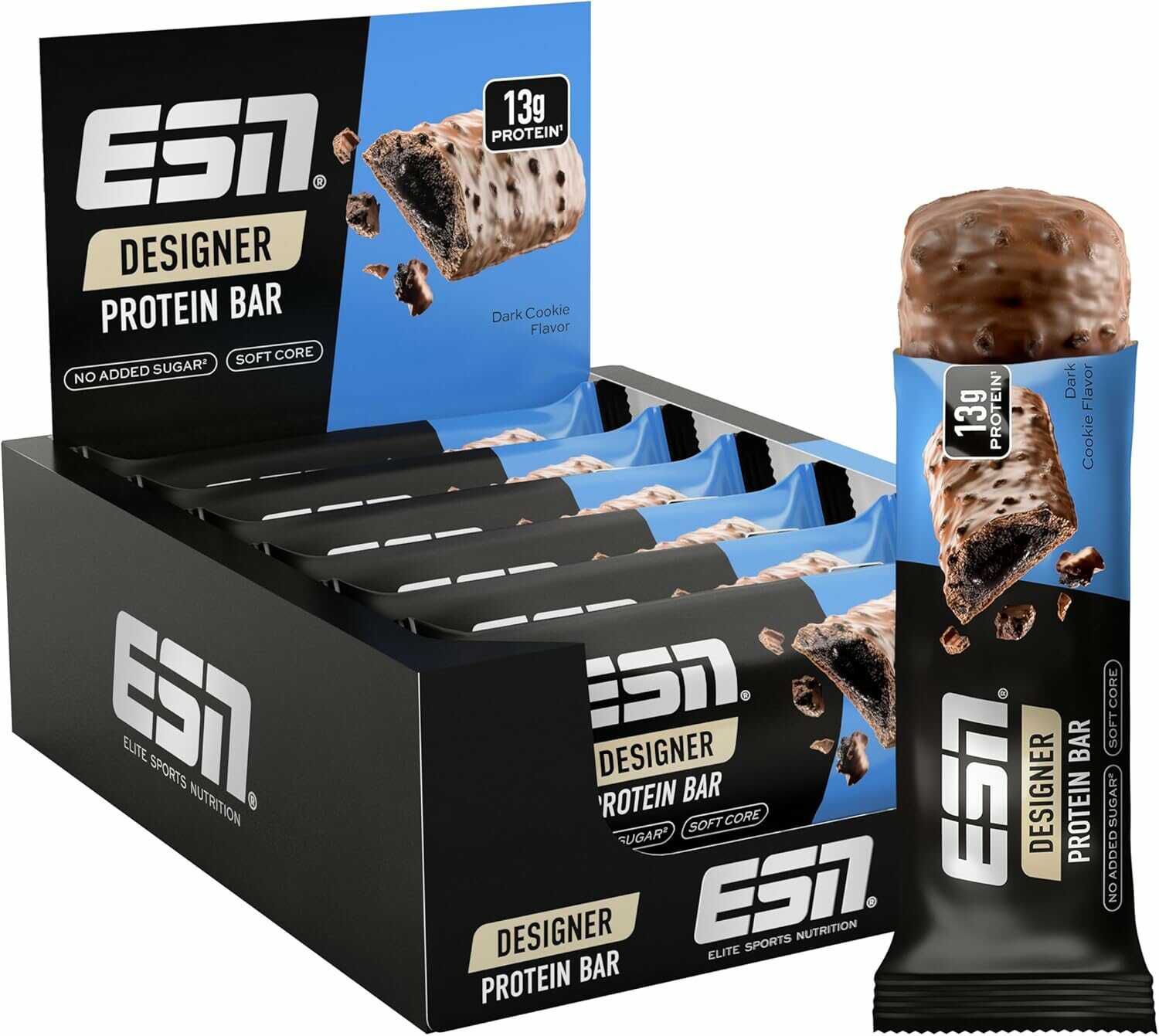 ESN Designer Bar Box, Dark Cookie, 12 x 45 g für 18,62€ statt 24,82€