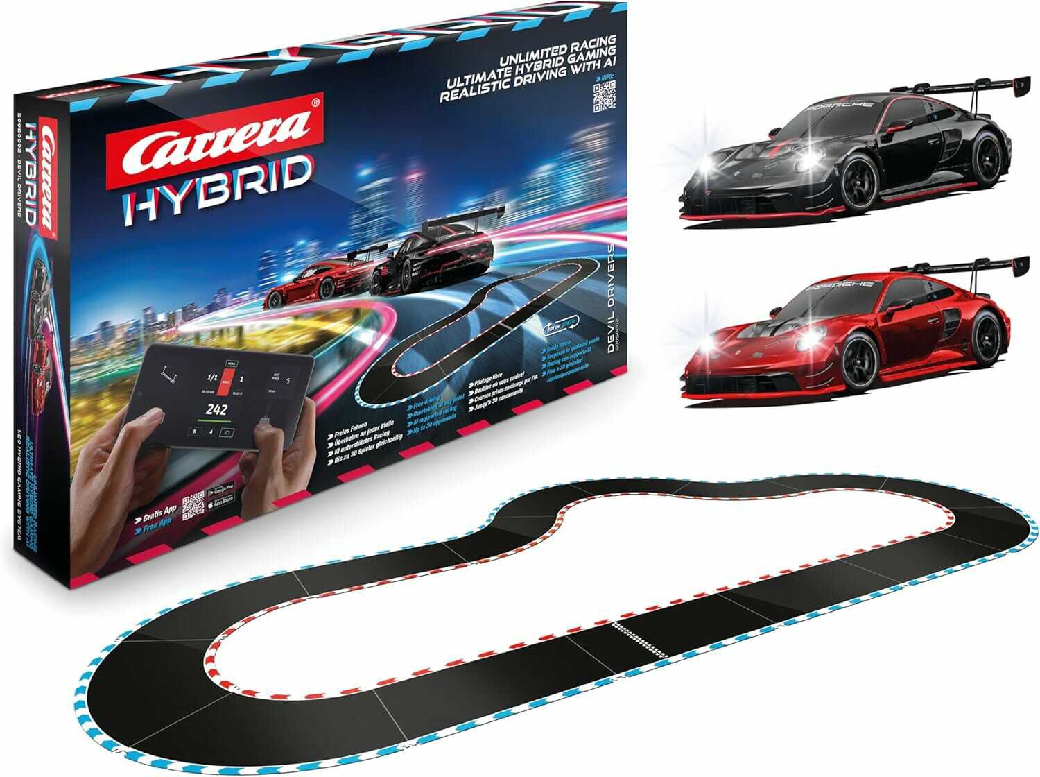 Carrera HYBRID mit zwei Porsche 911 GT3 R 81,99€ statt 100,13€
