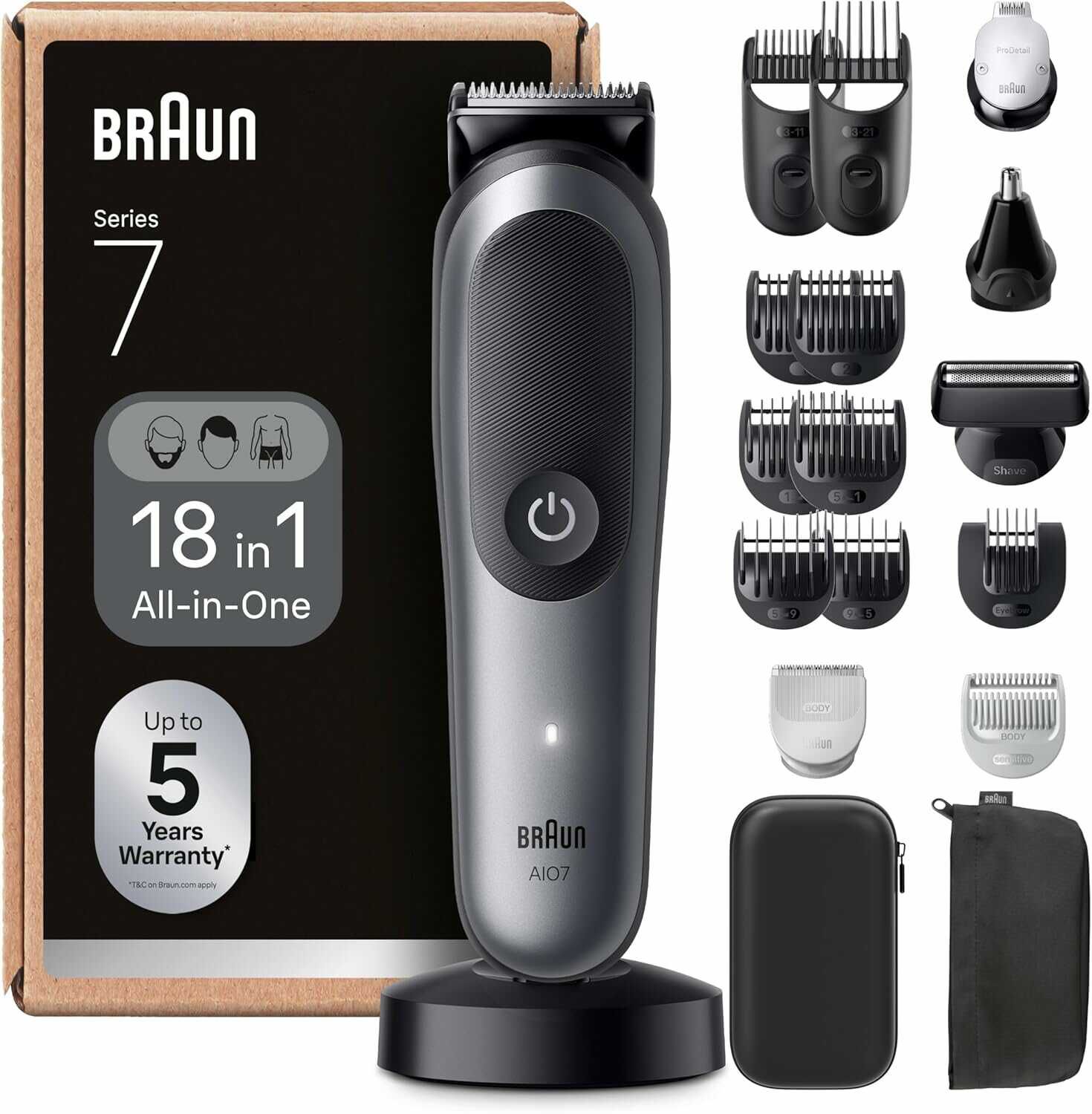 Braun All in One Series 7, 18 in 1 Multigroom, Barttrimmer, Nasenhaartrimmer für 69,99€ PVG 87,99€