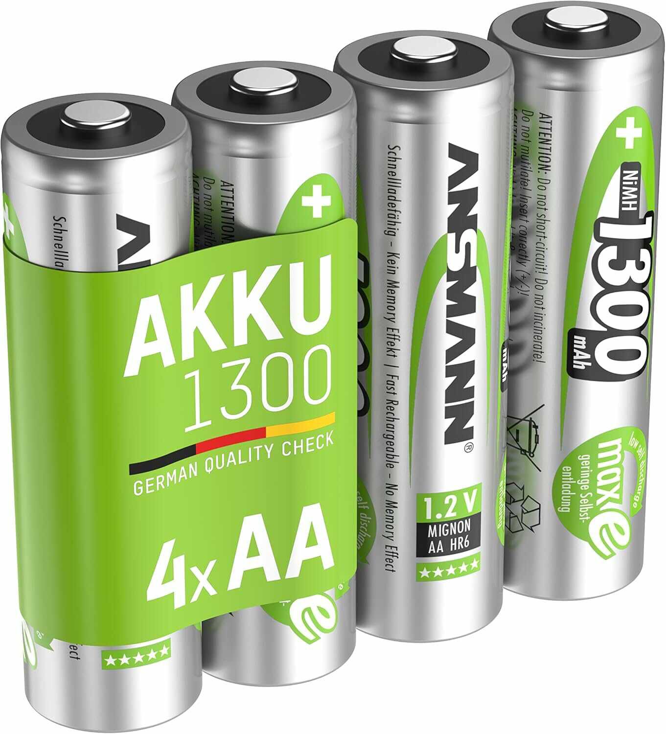 ANSMANN Akku AA Mignon 1300mAh 1,2V NiMH 6,09€ statt 10,23€