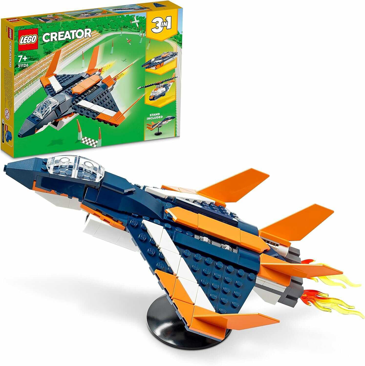 LEGO Creator 3 in 1 Überschalljet, Flugzeug, Hubschrauber und Boot für 13,34€ PVG 17,94€