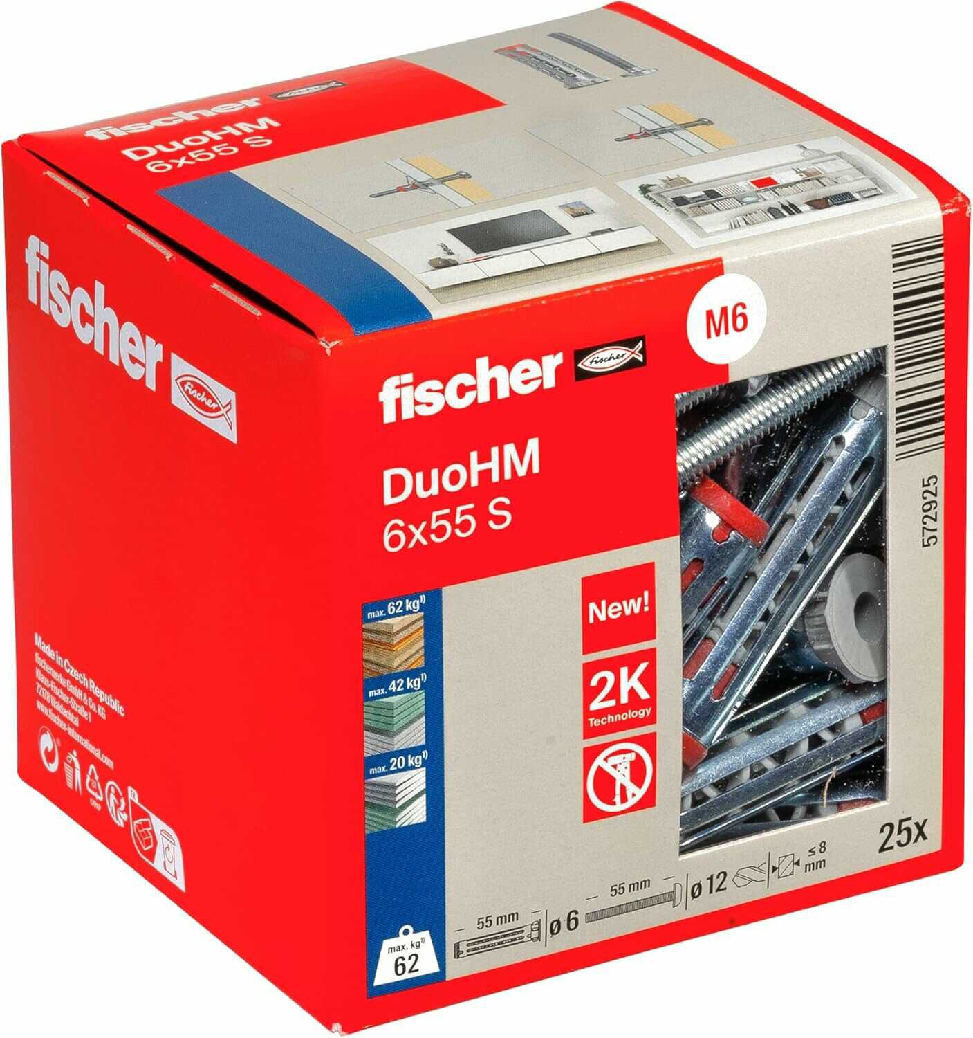 fischer Hohlraumdübel DuoHM 6 x 55 S TX 15,16€ statt 18,99€
