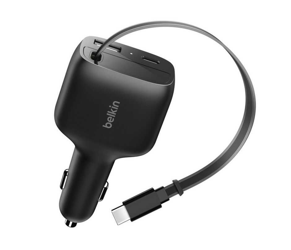 [OTTO UP] Belkin BoostCharge Kfz Ladegerät mit einziehbarem Kabel (75 W) für 27,99€ statt 32,23€
