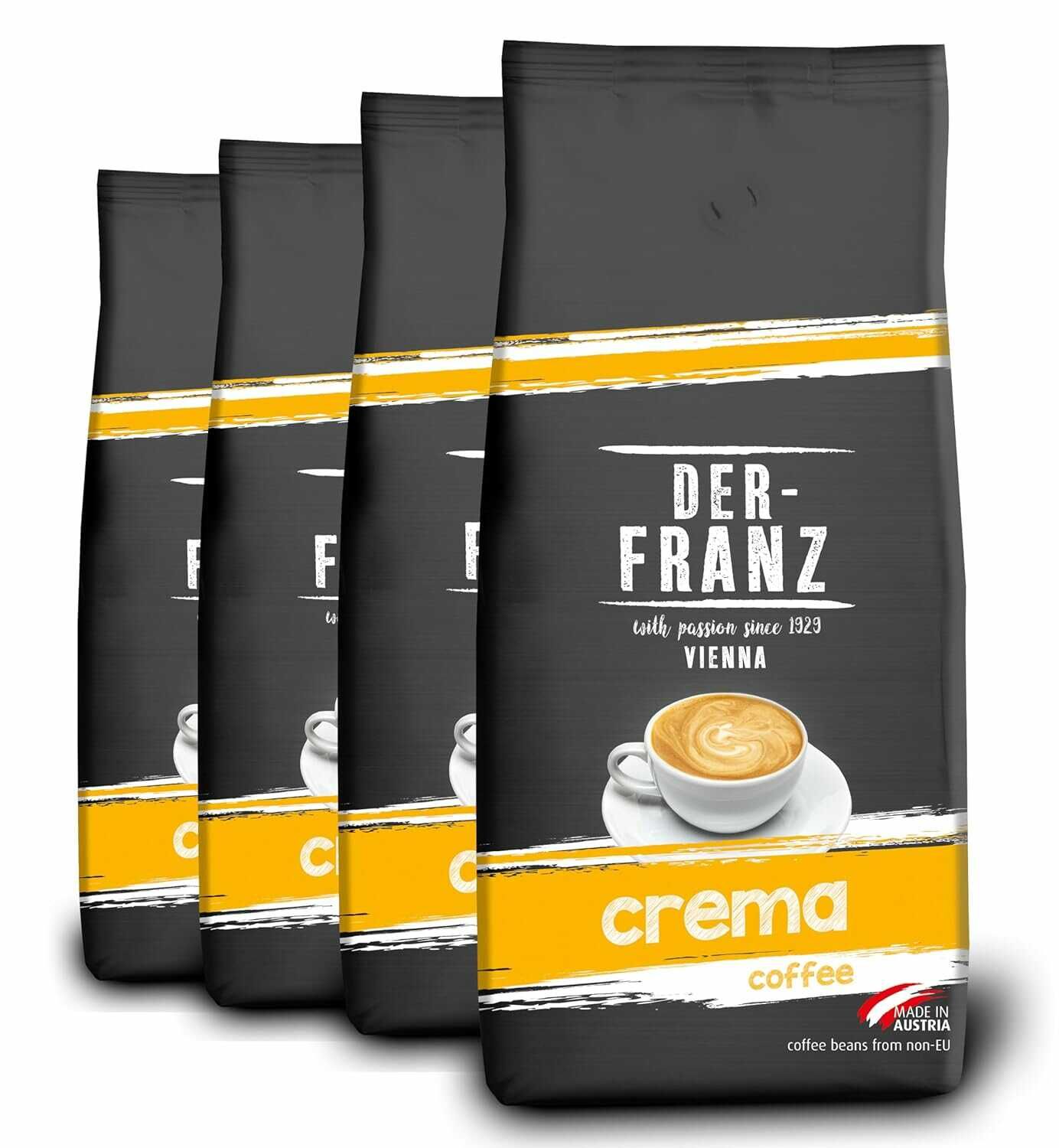 Der Franz Crema Kaffee I ganze Bohne 4x 1000g 43,96€ statt 51,72€