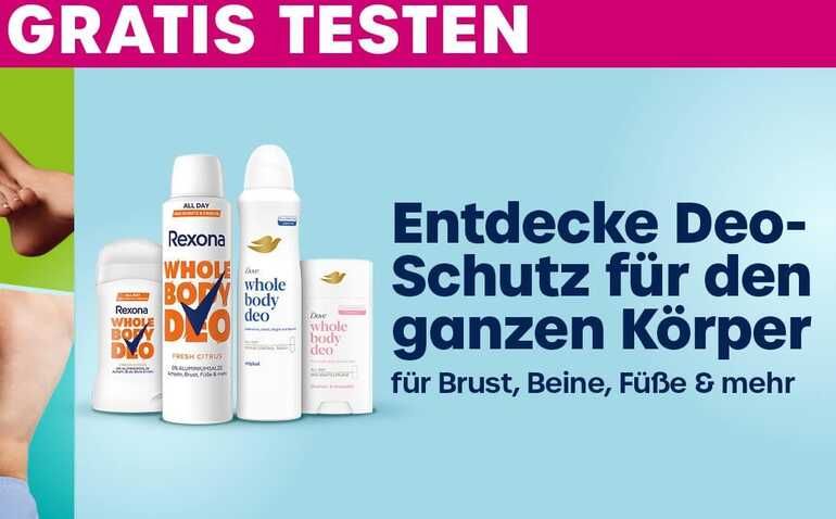 Dove, Rexona oder Rexona MEN Whole Body Deo Aktionsprodukt – Geld-zurück-Aktion für ausgewählte Produkte bei dm Dove, Rexona oder Rexona MEN Whole Body Deo Aktionsprodukt – Geld zurück Aktion für ausgewählte Produkte bei dm