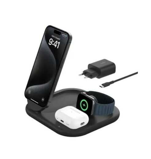 BELKIN Boost Charge Magnetische, einklappbare, kabellose 3 in 1 Ladestation mit Qi2 (15 W) für 34,99€ statt 44,95€