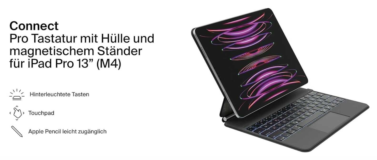 Belkin Connect Pro Bluetooth-Tastatur mit Hülle und magnetischem Ständer für iPad M4 Pro 13” (QWERTZ) für 93,41€ statt 109€ Belkin Connect Pro Bluetooth Tastatur mit Hülle und magnetischem Ständer für iPad M4 Pro 13” (QWERTZ) für 93,41€ statt 109€
