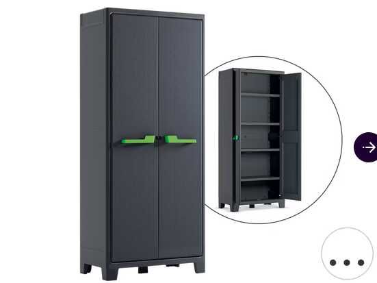 Keter Kunststoffschrank Moby grau Geräteschrank   IPX3 | 100 x 44 x 80 cm (59,95€) oder 44 x 182 x 80 cm (79,95€)