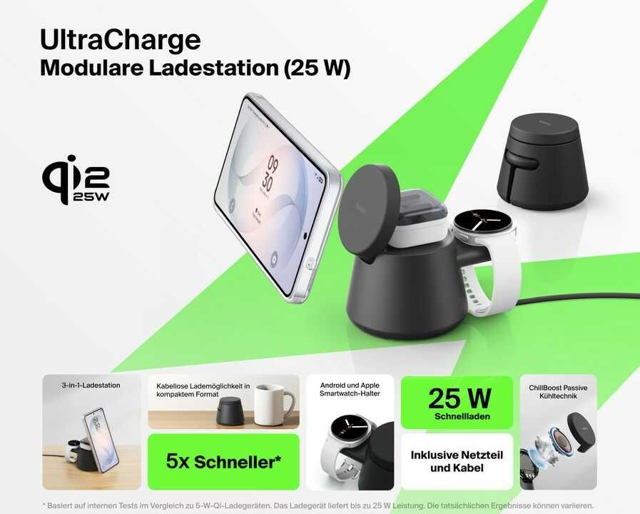 Belkin UltraCharge Modulare Ladestation mit Qi2 (25 W) für 47,99€ statt 56,90€ Belkin UltraCharge Modulare Ladestation mit Qi2 (25 W) für 47,99€ statt 56,90€