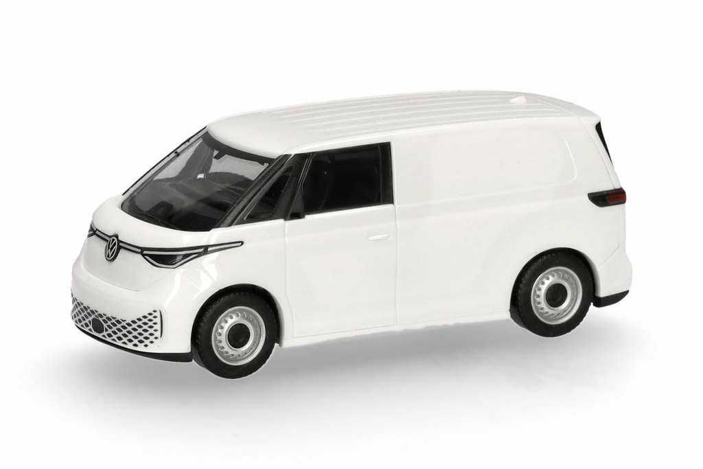 (Prime) Herpa Modellauto VW ID. Buzz Cargo, Candy Weiß, Miniatur im Maßstab 1:87, Sammlerstück, Made in Germany, Modell aus Kunststoff