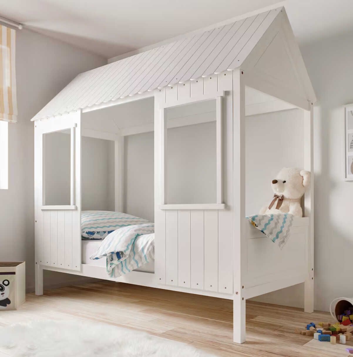 Bessagi Kinderbett Adana Weiß ca. 90x200 Echtholz/MDF für 225€ statt 399€