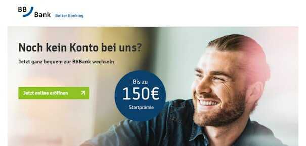 BBBank Girokonto eröffnen & 150€ Startprämie erhalten   kostenlose Kontoführung für alle unter 30 Jahren