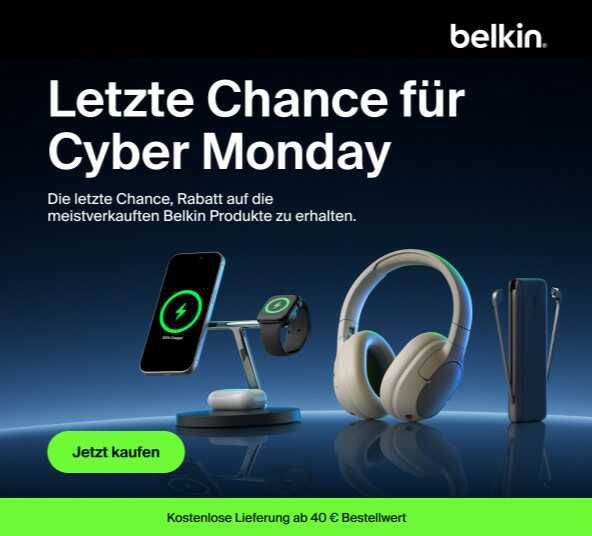 20% Rabatt im Belkin Shop auf markierte Artikel (iPhone Zubehör, Nintnedo Switch 2 Zubehör, Ladestationen, Ladegeräte und  kabel, Kopfhörer, uvm.)