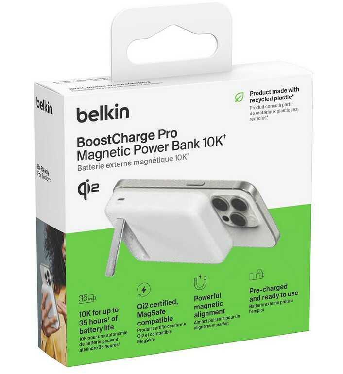 Belkin BoostCharge Pro Magnetic 10.000mAh Power Bank with Qi2 (15W) in Weiß für 59,57€ statt 71,89€