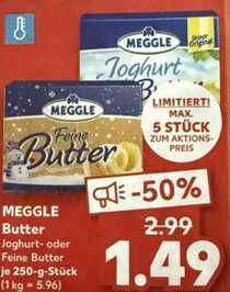 Kaufland   Meggle Butter 250g   Feine Butter oder Joghurt Butter