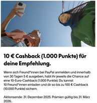 PayPal Freunde werben: je 10€ CB für Werber und Geworbenen bei 5€ Mindestumsatz