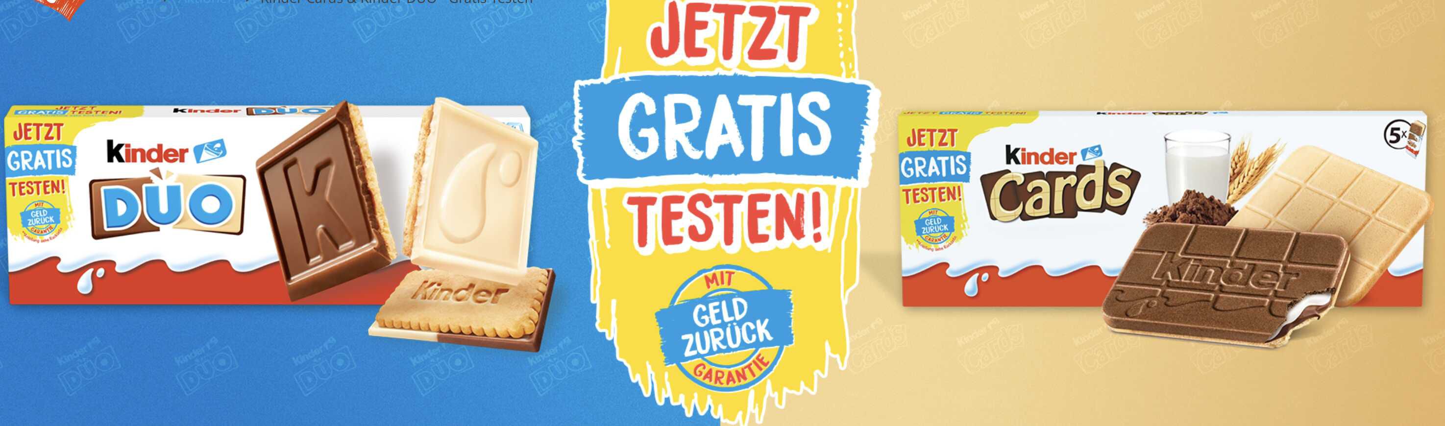 kinder Cards & kinder DUO gratis testen Aktionszeitraum: 03.03. – 31.05.2025