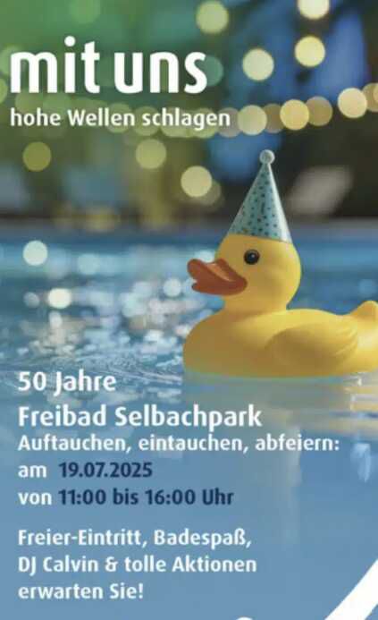 Gratis Eintritt Freibad Hamm am 19.07; 50 Jahre Jubiläum