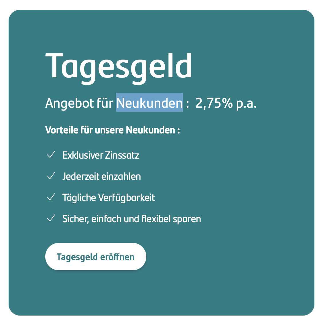 2,75% Zinsen für 3 Monate bei Suresse Direkt Bank Tagesgeld 2,75% Zinsen für 3 Monate bei Suresse Direkt Bank Tagesgeld