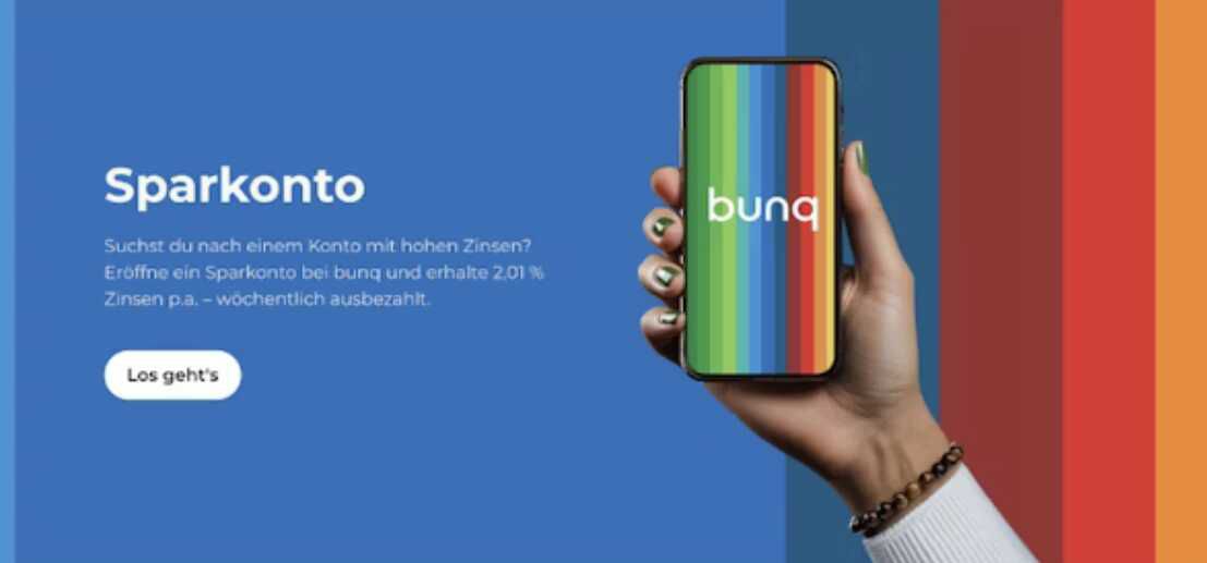Super flexible Bank mit Tagesgeld 2,01% p. a. bei bunq | Jetzt anschauen!